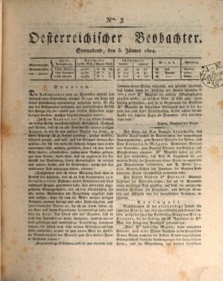 Der Oesterreichische Beobachter Samstag 3. Januar 1824