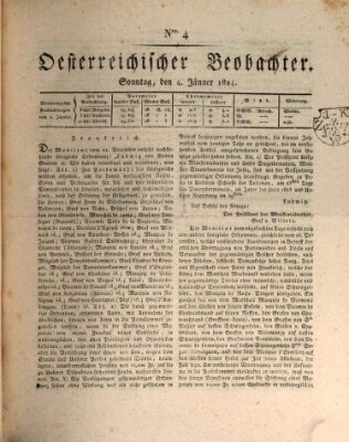 Der Oesterreichische Beobachter Sonntag 4. Januar 1824