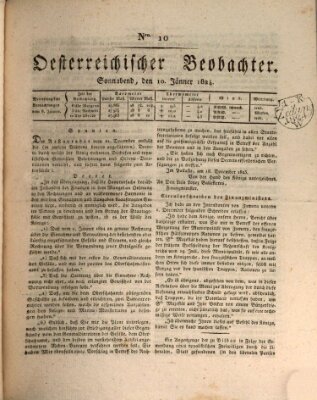 Der Oesterreichische Beobachter Samstag 10. Januar 1824