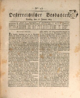 Der Oesterreichische Beobachter Dienstag 13. Januar 1824