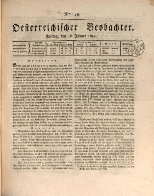 Der Oesterreichische Beobachter Freitag 16. Januar 1824