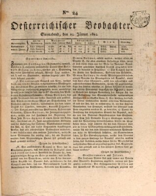 Der Oesterreichische Beobachter Samstag 24. Januar 1824