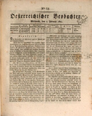 Der Oesterreichische Beobachter Mittwoch 4. Februar 1824