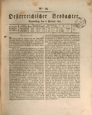 Der Oesterreichische Beobachter Donnerstag 5. Februar 1824