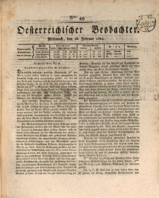 Der Oesterreichische Beobachter Mittwoch 18. Februar 1824