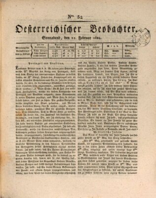 Der Oesterreichische Beobachter Samstag 21. Februar 1824