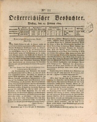 Der Oesterreichische Beobachter Dienstag 24. Februar 1824