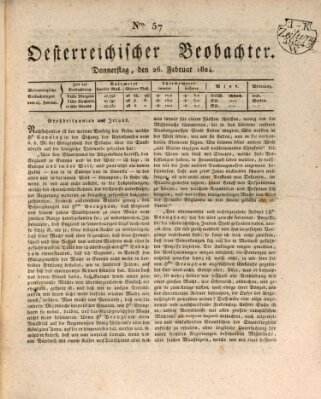 Der Oesterreichische Beobachter Donnerstag 26. Februar 1824