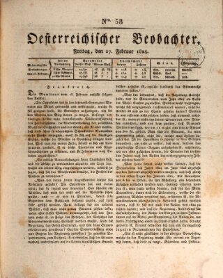 Der Oesterreichische Beobachter Freitag 27. Februar 1824