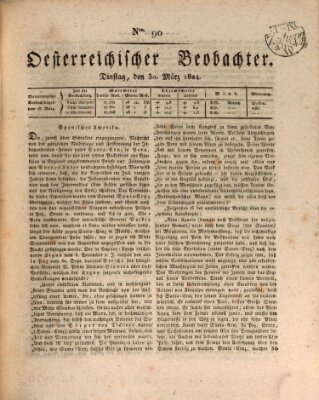 Der Oesterreichische Beobachter Dienstag 30. März 1824