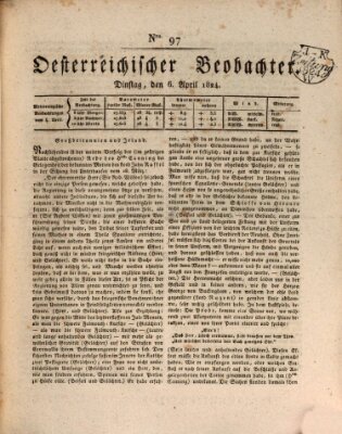 Der Oesterreichische Beobachter Dienstag 6. April 1824