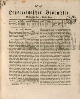 Der Oesterreichische Beobachter Mittwoch 7. April 1824