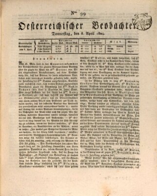 Der Oesterreichische Beobachter Donnerstag 8. April 1824