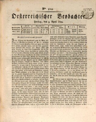 Der Oesterreichische Beobachter Freitag 9. April 1824