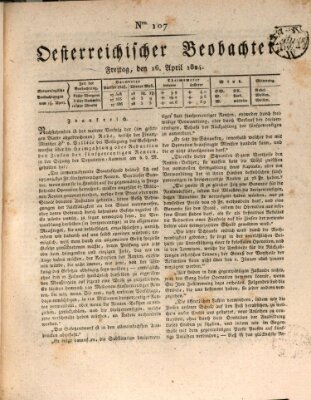 Der Oesterreichische Beobachter Freitag 16. April 1824