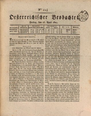 Der Oesterreichische Beobachter Freitag 23. April 1824