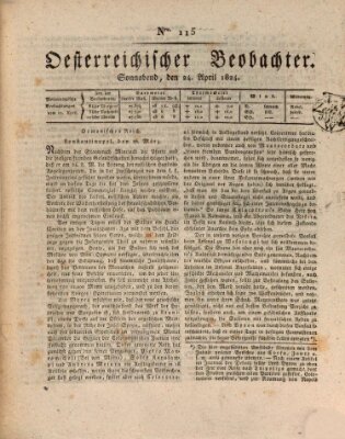 Der Oesterreichische Beobachter Samstag 24. April 1824