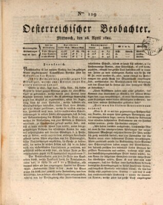 Der Oesterreichische Beobachter Mittwoch 28. April 1824