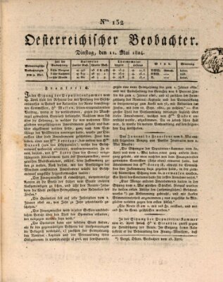 Der Oesterreichische Beobachter Dienstag 11. Mai 1824