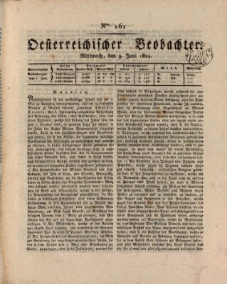 Der Oesterreichische Beobachter Mittwoch 9. Juni 1824