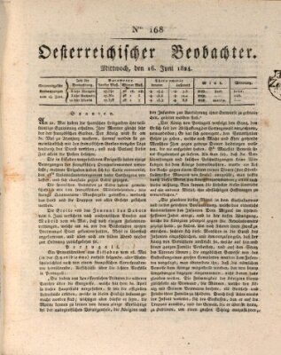 Der Oesterreichische Beobachter Mittwoch 16. Juni 1824