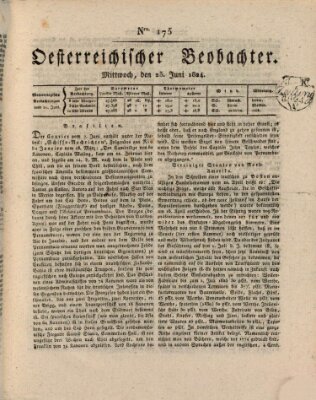 Der Oesterreichische Beobachter Mittwoch 23. Juni 1824