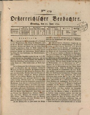 Der Oesterreichische Beobachter Sonntag 27. Juni 1824