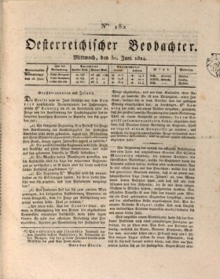 Der Oesterreichische Beobachter Mittwoch 30. Juni 1824