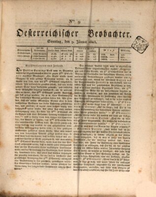 Der Oesterreichische Beobachter Sonntag 9. Januar 1825