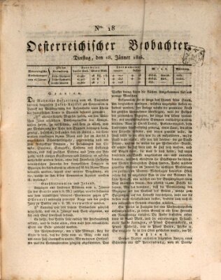 Der Oesterreichische Beobachter Dienstag 18. Januar 1825