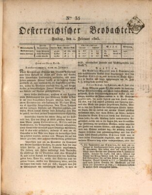 Der Oesterreichische Beobachter Freitag 4. Februar 1825