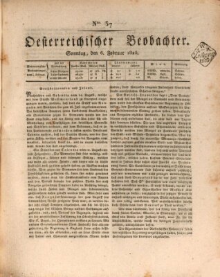 Der Oesterreichische Beobachter Sonntag 6. Februar 1825