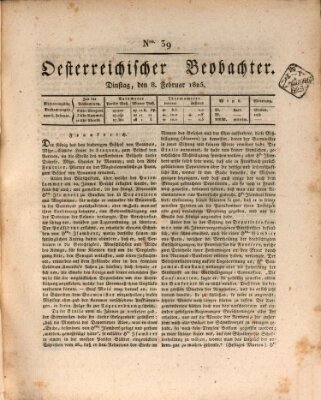 Der Oesterreichische Beobachter Dienstag 8. Februar 1825