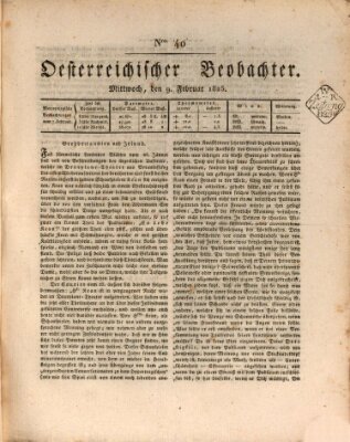 Der Oesterreichische Beobachter Mittwoch 9. Februar 1825