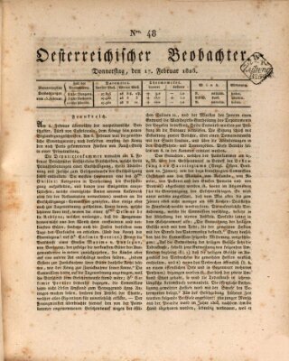 Der Oesterreichische Beobachter Donnerstag 17. Februar 1825