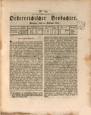 Der Oesterreichische Beobachter Montag 21. Februar 1825