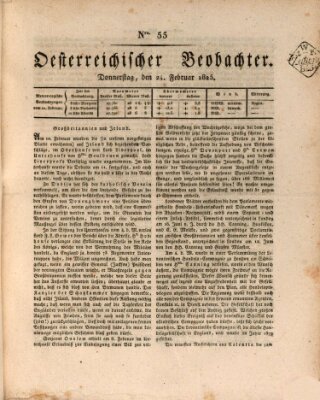 Der Oesterreichische Beobachter Donnerstag 24. Februar 1825