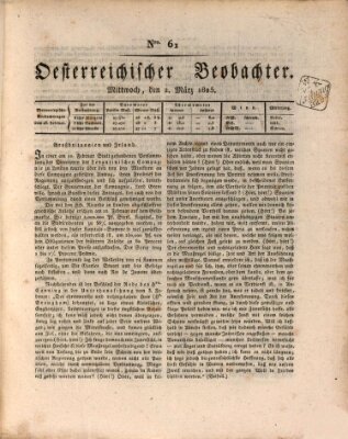 Der Oesterreichische Beobachter Mittwoch 2. März 1825