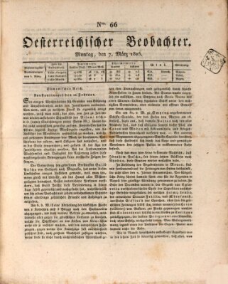 Der Oesterreichische Beobachter Montag 7. März 1825