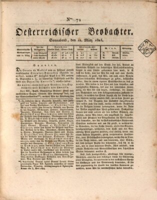 Der Oesterreichische Beobachter Samstag 12. März 1825