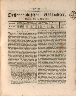 Der Oesterreichische Beobachter Montag 14. März 1825