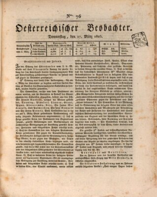 Der Oesterreichische Beobachter Donnerstag 17. März 1825