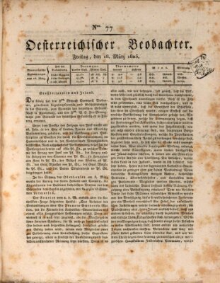 Der Oesterreichische Beobachter Freitag 18. März 1825