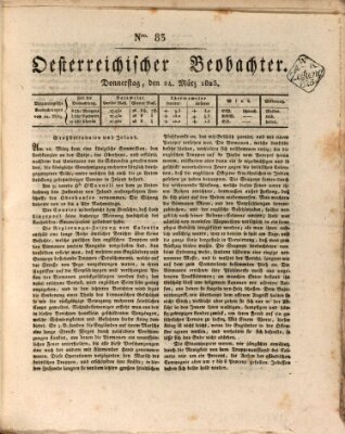 Der Oesterreichische Beobachter Donnerstag 24. März 1825