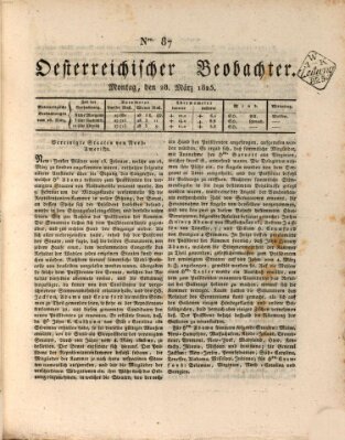 Der Oesterreichische Beobachter Montag 28. März 1825