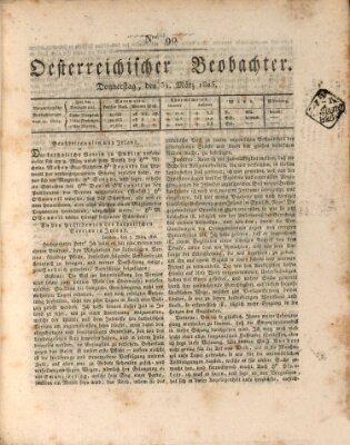 Der Oesterreichische Beobachter Donnerstag 31. März 1825