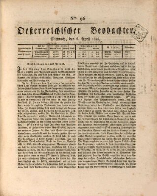 Der Oesterreichische Beobachter Mittwoch 6. April 1825