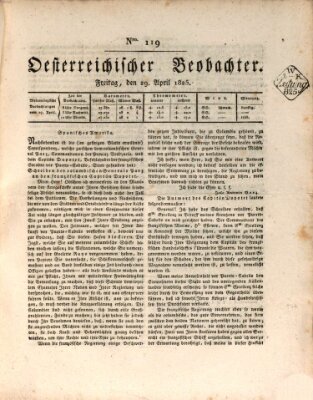 Der Oesterreichische Beobachter Freitag 29. April 1825