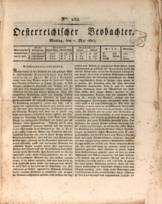 Der Oesterreichische Beobachter Montag 2. Mai 1825