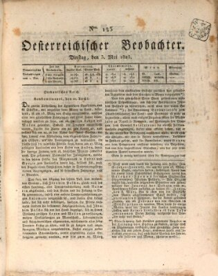 Der Oesterreichische Beobachter Dienstag 3. Mai 1825